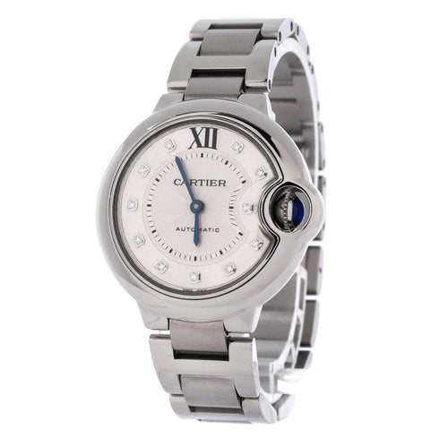 Ballon Bleu de Cartier Automatic Watch Stainless Steel with Diamond Markers 33