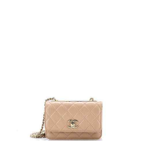 Trendy CC Wallet on Chain Quilted Lambskin Mini