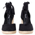 Women's Reformation Camille Lace Up Wedge in Black Suede