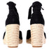 Women's Reformation Camille Lace Up Wedge in Black Suede