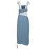 Women's Reformation Square Neck Cutout Midi Dress in Light Blue Viscose