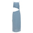 Women's Reformation Square Neck Cutout Midi Dress in Light Blue Viscose