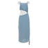 Women's Reformation Square Neck Cutout Midi Dress in Light Blue Viscose
