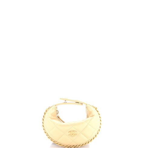 Chain Around Hobo Pouch Quilted Lambskin Extra Mini