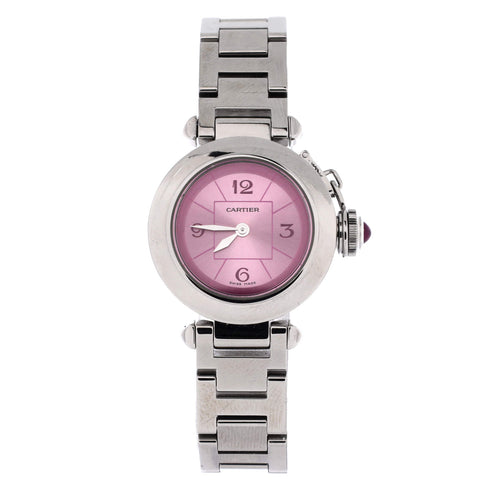 Miss Pasha Pink Dial Quartz Watch Stainless Steel 27