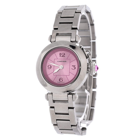Miss Pasha Pink Dial Quartz Watch Stainless Steel 27