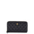 Zip Around Wallet Quilted Caviar Long