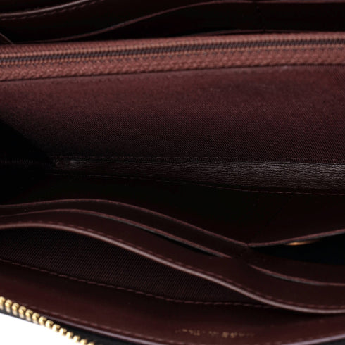 Zip Around Wallet Quilted Caviar Long