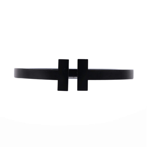 T Square Bracelet Black Coated Steel