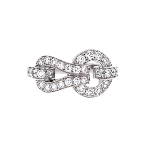Agrafe Ring 18K White Gold and Diamonds Small