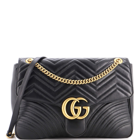 GG Marmont Flap Bag Matelasse Leather Large