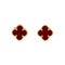 Sweet Alhambra Stud Earrings 18K Rose Gold and Carnelian