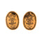 Vintage CC Crown Oval Plate Clip-On Earrings Metal