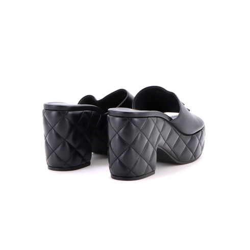 Women's CC Wedge Mules Quilted Leather