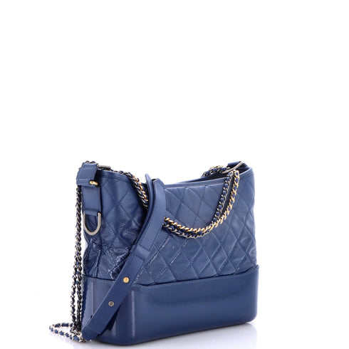 Gabrielle Hobo Quilted Goatskin and Patent Medium