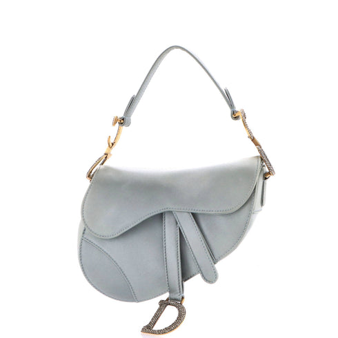 Saddle Handbag Satin with Crystals Mini