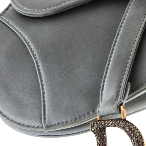 Saddle Handbag Satin with Crystals Mini