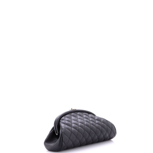 Timeless Clutch Quilted Caviar