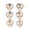 Coco In Love Triple Heart CC Drop Earrings Metal
