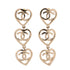 Coco In Love Triple Heart CC Drop Earrings Metal