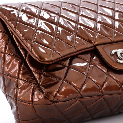 Vintage Classic Single Flap Bag Quilted Patent Jumbo