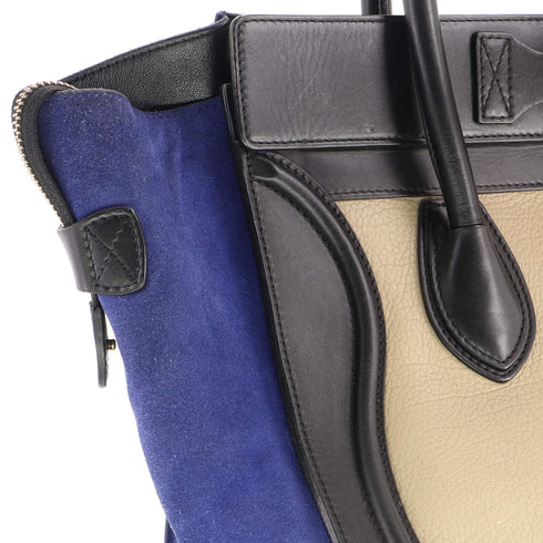 Tricolor Luggage Bag Leather Mini