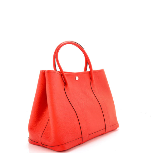 Garden Party Tote Leather with Printed Interior 36