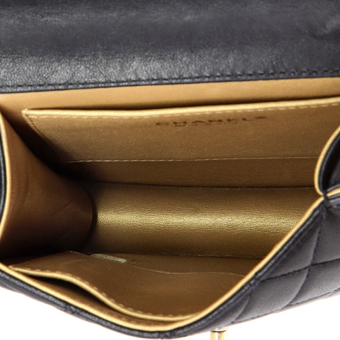 Chic Pearls Flap Bag Quilted Lambskin Mini