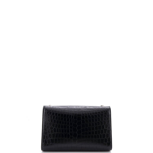 Classic Monogram Tassel Crossbody Bag Crocodile Embossed Leather Medium