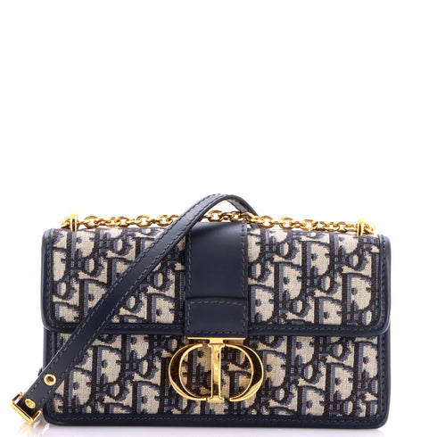 30 Montaigne Chain Flap Bag Oblique Canvas East West