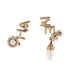 CHA-NEL CC Dangle Stud Earrings Metal with Faux Pearl