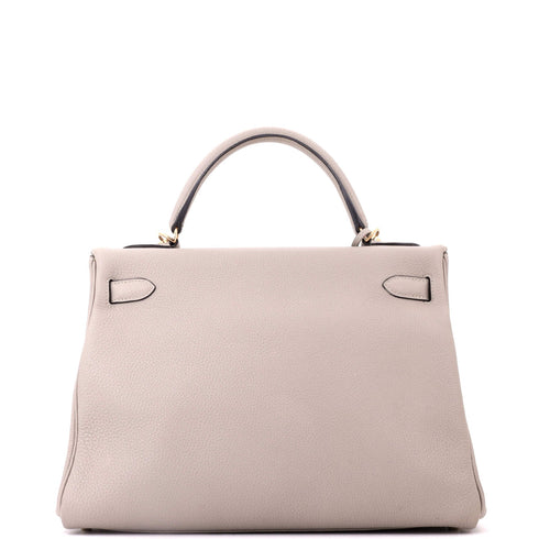 Kelly Handbag Gris Asphalte Togo with Gold Hardware 28