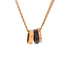 Love 3 Ring Pendant Necklace 18K Rose Gold and Ceramic with Diamonds