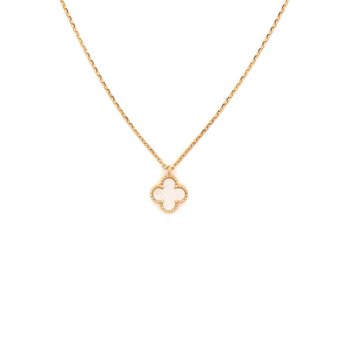 Sweet Alhambra Pendant Necklace 18K Yellow Gold and Mother of Pearl