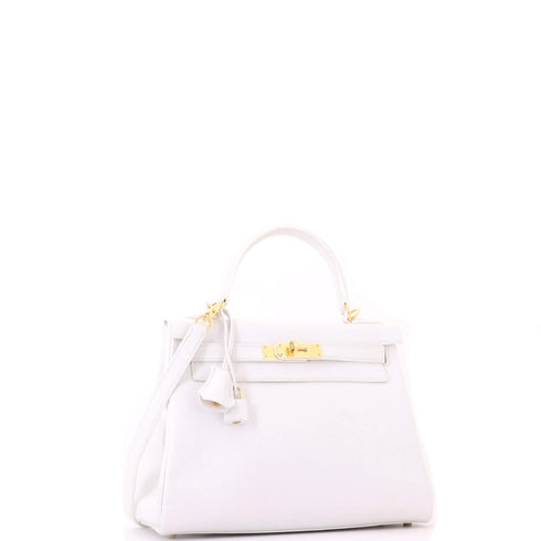 Kelly Handbag New White Evercolor with Gold Hardware 28