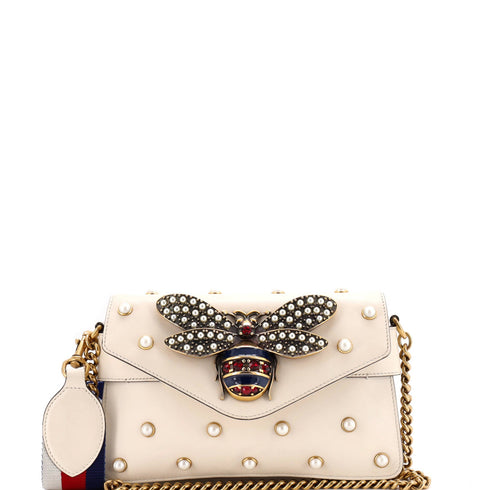 Broadway Pearly Bee Shoulder Bag Embellished Leather Mini