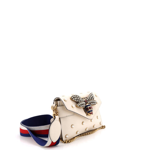 Broadway Pearly Bee Shoulder Bag Embellished Leather Mini