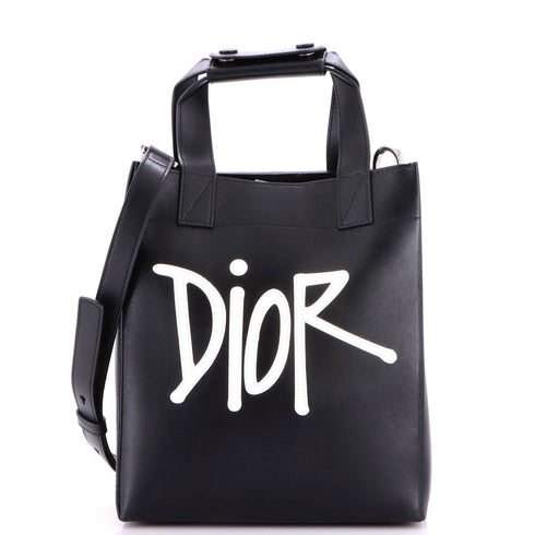 Dior x Shawn Stussy D-Dior Tote Leather with Applique Small