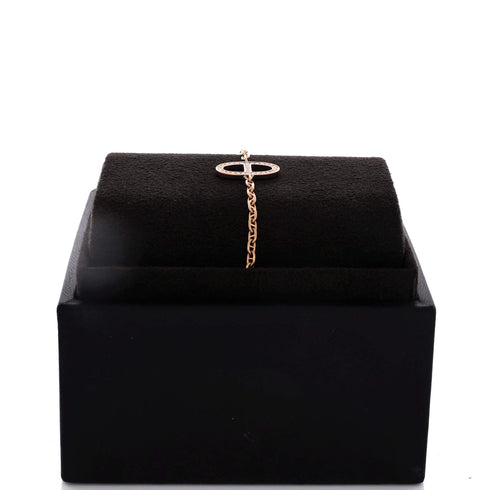 Chaine d'Ancre Contour Bracelet 18K Rose Gold with Diamonds