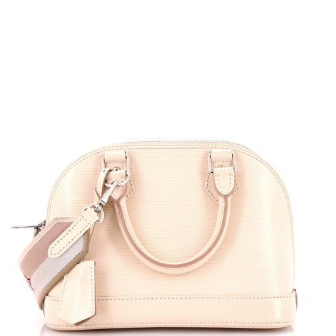 Alma Handbag Epi Leather with Logo Jacquard Strap BB