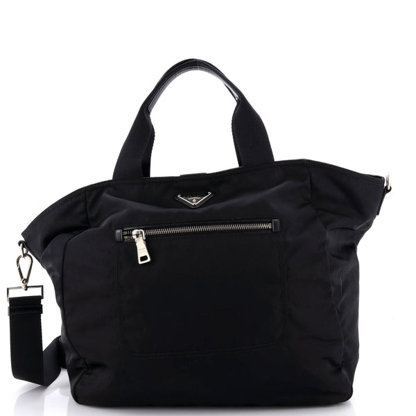 Convertible Front Pocket Shopping Tote Tessuto Large
