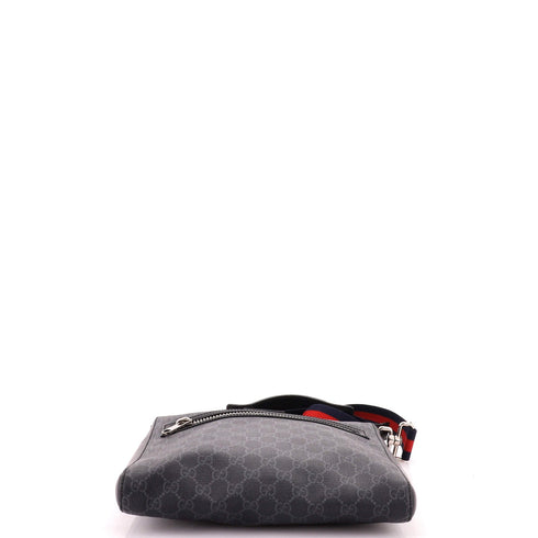 Web Strap Front Zip Messenger Bag GG Coated Canvas Medium