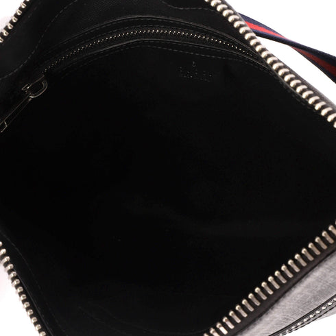 Web Strap Front Zip Messenger Bag GG Coated Canvas Medium