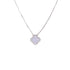 Vintage Alhambra Pendant Necklace 18K White Gold and Chalcedony
