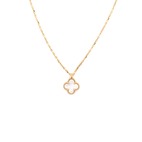 Sweet Alhambra Pendant Necklace 18K Yellow Gold and Mother of Pearl