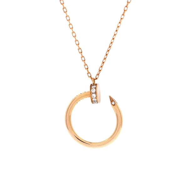 Juste un Clou Pendant Necklace 18K Rose Gold with Diamonds