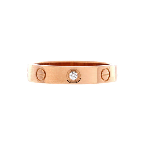 Love Wedding Band 1 Diamond Ring 18K Rose Gold with Diamond