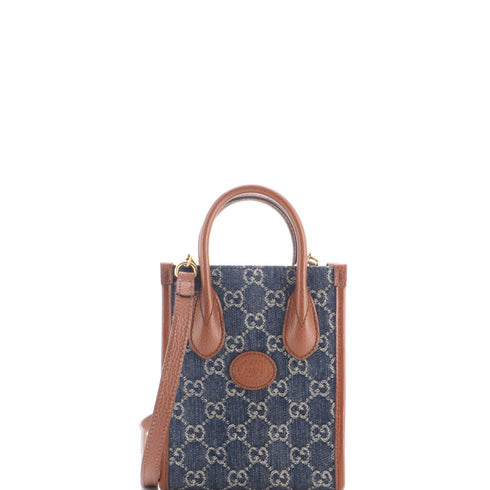 Interlocking G Patch Tote GG Denim Mini