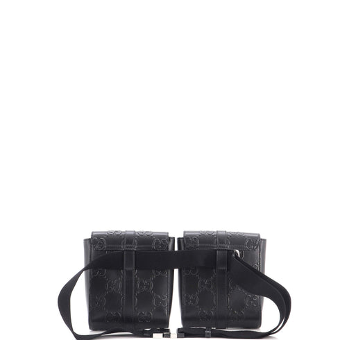 Double Belt Bag GG Embossed Perforated Leather