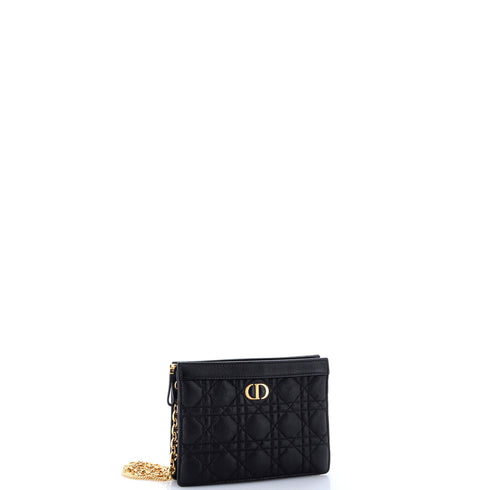 Caro Clutch with Chain Cannage Quilt Calfskin Small